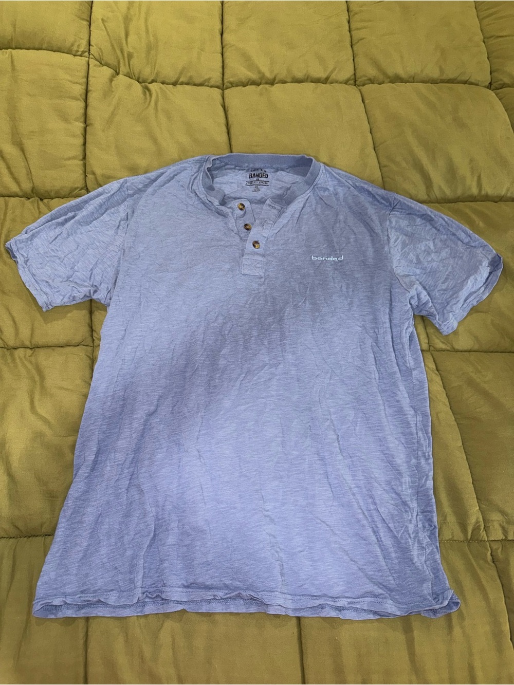 Banded Men’s Pale Blue Short-Sleeve Henley Polo